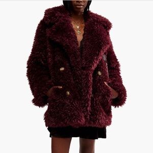 Free People Sophie Faux Fur Peacoat